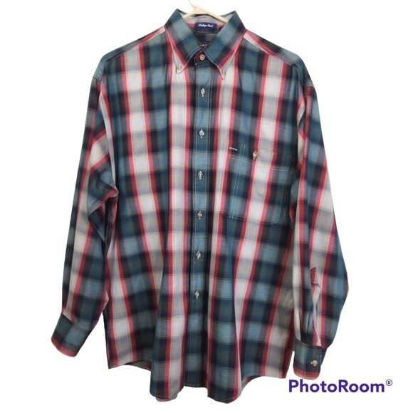 Gant Men's Heritage Twill Plaid Print Long Sleeve Button Down Shirt Size Medium - Picture 1 of 8